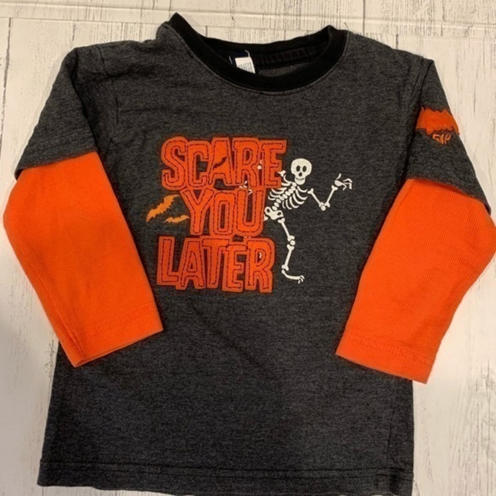 Gap Halloween orange long sleeve shirt